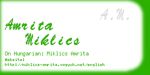 amrita miklics business card